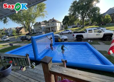 China Adult Sports Giant Inflatable Volleyball Court Pool With Net Silk Printing Inflatable Water Toys For Kids for sale