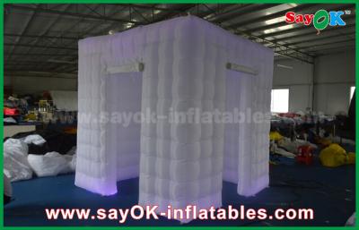 China Funny Photo Booth Props Shopping Mall Two Doors Wedding Inflatable Photo Booth Portable With Led for sale