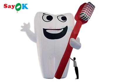 China White 6m Inflatable Cartoon Characters Giant Teeth Promotion Products Inflatable Model for sale