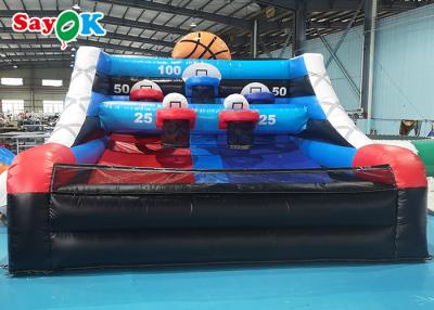 China Inflatable Basketball Game 4x4x3mH Tarpaulin Inflatable Sports Games Kids Basketball Game Blow Up Shooting Table for sale