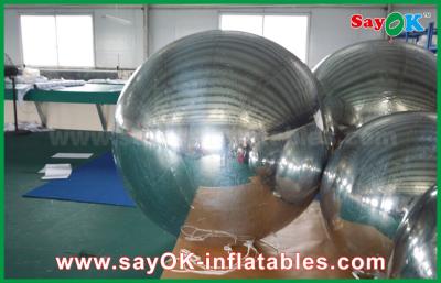 China estilo apretado del sello de la bola de espejo del PVC de 0.6m m de la plata del globo del aire inflable de la decoración en venta