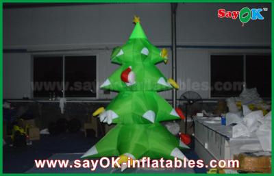 China Diodo emissor de luz inflável de nylon verde da árvore de Natal que ilumina o nylon de 2.5mm para o Natal à venda