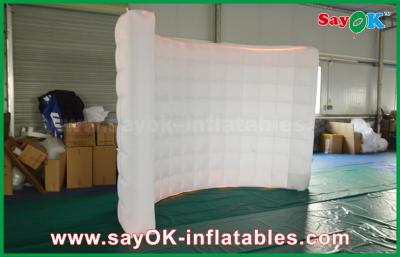 China Inflatable Led Photo Booth White Inflatable Photo Booth , Inflatable LED Wall Photo Booth Linghting Background for sale