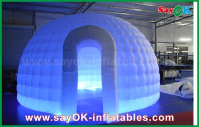 China Tienda redonda de la bóveda del césped de la tienda 210D Oxford del paño del iglú de la tienda inflable inflable del aire con la luz del LED en venta