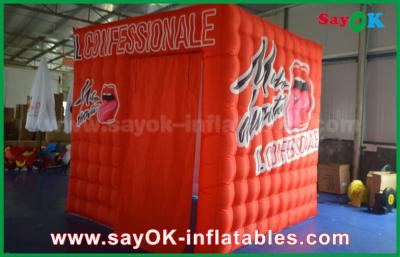 China Inflatable Party Tent Custom Red Event Decoration Inflatable Lighting Photo Booth Tent For Rental for sale