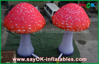 China Custom Inflatable Products Red Oxford Cloth Mushroom With Built - In Blower for sale