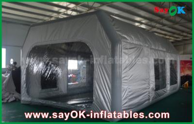 China Inflatable Garage Tent Prefessional Gray Waterproof PVC And Oxford Cloth Inflatable Paint Booth For Car Painting for sale