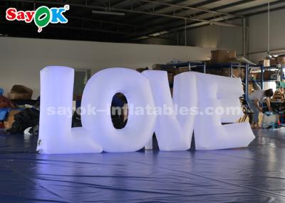 China White Fabric LED Lighting Inflatable Letter LOVE By Touch Screen Remote Control for sale