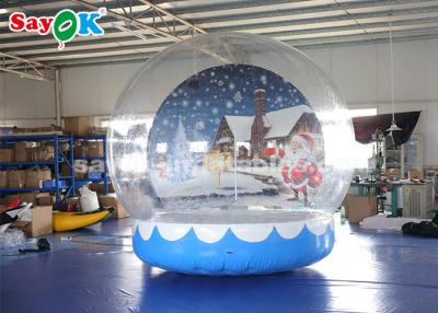 China Durable Inflatable Holiday Decorations , 3m Inflatable Snow Globe Transparent Bubble Tent With Printed Background for sale