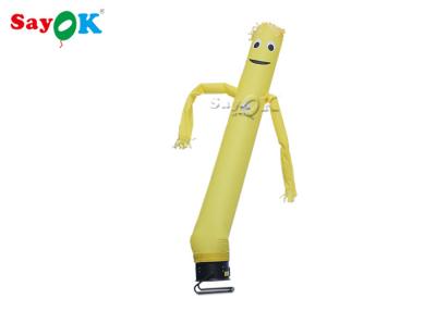 China Dancing Air Man Yellow Checked Fabric Inflatable Air Dancer Balloon For Stage Decoration for sale
