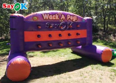 China Inflatable Outdoor Games 3.6*1.2*1.8M Inflatable Sports Games Wack A Peg Commercial Inflatable Whack A Wall Game for sale