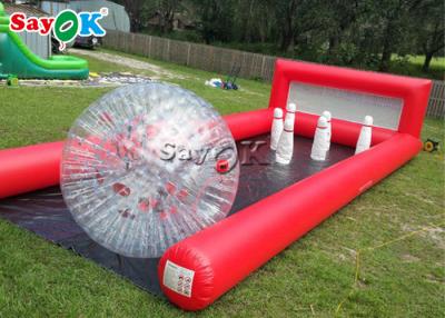 China Inflatable Bowling Game 0.6mm PVC Inflatable Sports Games Single Lanes Human Bowling Ball Pins For Outdoor Event for sale