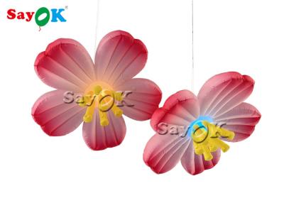 China Hanging Decoration Pink Oxford 1.5m  Inflatable Led Flower for sale