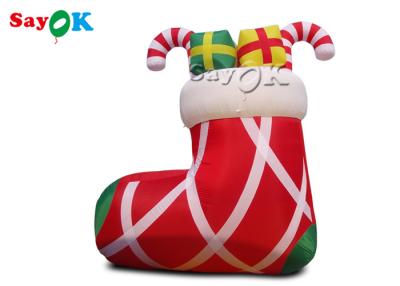 China Commercial Red 210D Inflatable Stocking Socks With Candy for sale