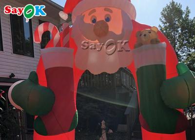 China Inflatable Christmas Arch Outdoor Yard Decor Inflatable Santa Claus Archway for sale