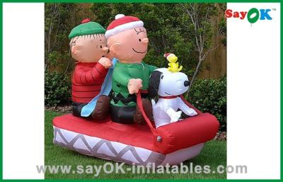 China Christmas Inflatable Family with dog in sled For Christmas Decoration for sale