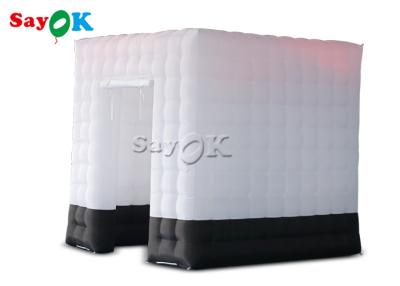 China Inflatable Party Tent 2.5m / 8ft White Square Blow Up Photo Booth Tent With Led Light for sale