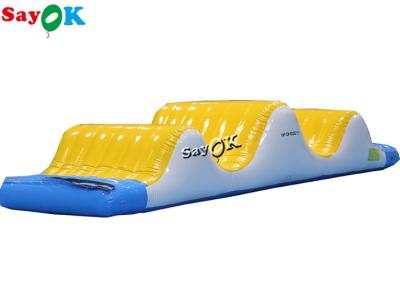 China Water Tube Toy Yellow Children Playground Inflatable Wave Track 6x2x1.1mH For Lake for sale