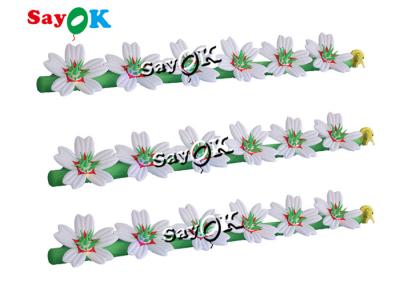 China 6m 20ft Inflatable Flower Chain With 16 Color Changing Lights For Valentine 'S Day Decorations for sale
