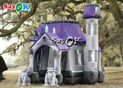 China 5m 16ft Horrific Inflatable Halloween Haunted House With Dead Tree Led Lighting for sale