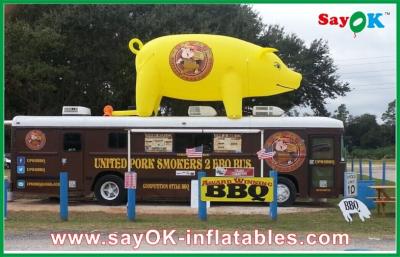 China BBQ Shop Custom Inflatable Products L5m Giant Yellow Inflatable Advertising Pig for sale