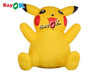 China Yellow Pvc Airtight Inflatable Pikachu Model 6m 20ft Cartoon Characters For Birthday Parties for sale