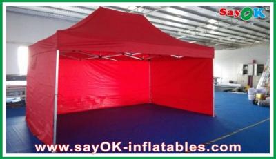 China Event Canopy Tent Oxford Cloth Durable Pop-Up Tent Aluminum Frames Red With Printing for sale