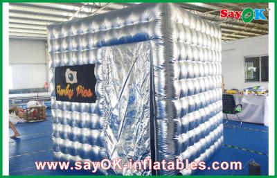 China Mobile Photo Booth Silver Inflatable Photo Booth Oxford Cloth Waterproof With Light for sale