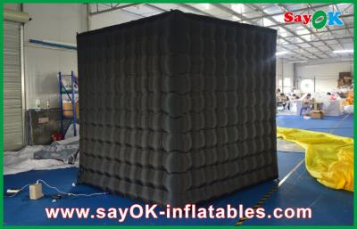China Diy Photo Booth Black Outside White Inside  Inflatable Cube Photo Booth With Logo Print for sale