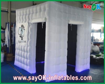 China Wedding Photo Booth Hire White Inflatable Photo Booth Enclosure Led Lights For Wedding Party for sale