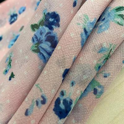 China 100gsm Satin Chiffon Spandex Polyester Fabric Printed for sale