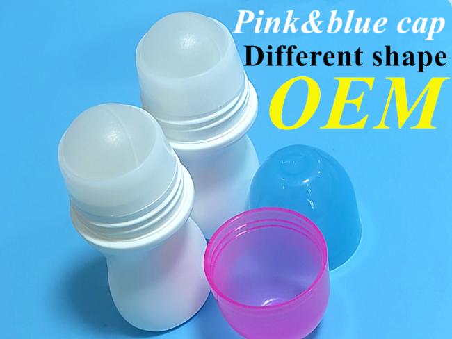 Plastic Roller Bottles 50ml 60ml Empty Refillable Roll on Deodorant Bottle Travel Roller Ball Bottles with Black Cap