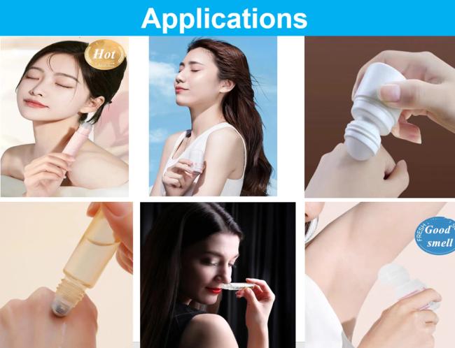 Wholesale Cheap 30ml 50ml 60ml Perfume Bottle Plastic Roll on Empty Bottle Plastic Cosmetic Packaging Roll on Bottle
