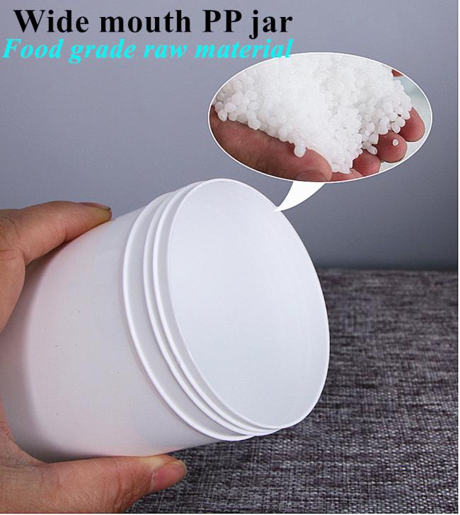 Wholesale Cheap Cosmetic Food Packaging 150ml 250ml 500ml PP Plastic Skincare Handcare Cosmetic Cream Jar with White PP Screw Lid