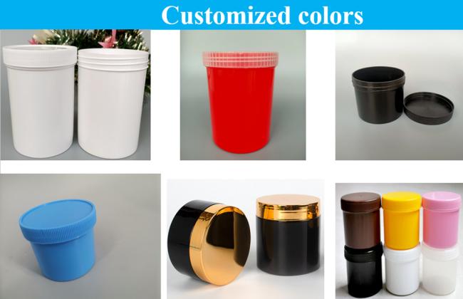 High Quality 150ml 250ml 500ml White Black Plastic Cosmetic Container PP Cream Jar with Inner Seals