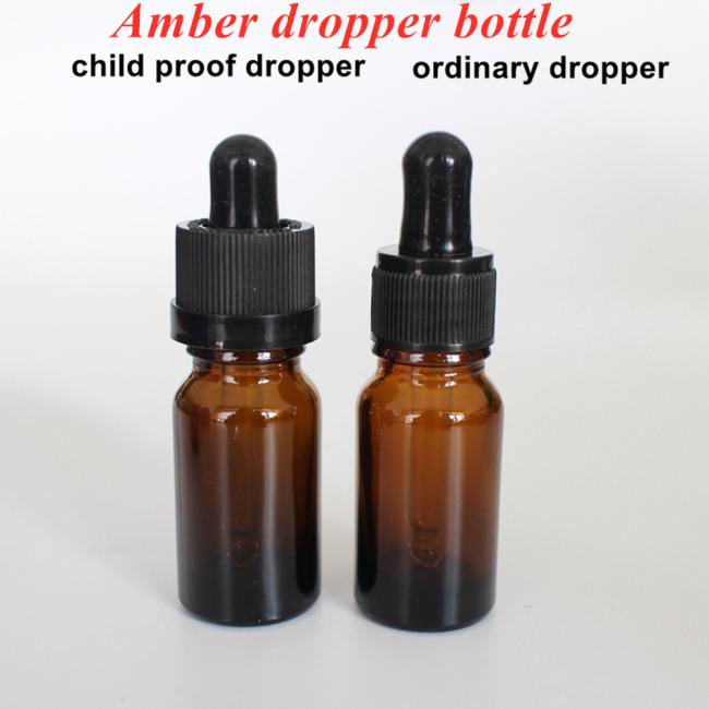 Hot Sale 10ml 20ml 30ml 50ml Mini Round Empty Cosmetic Glass Essential Oil Bottle with Plastic Black Dropper Cap