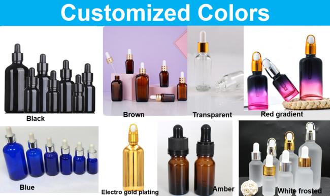 Customized Luxury Makeup Serum Skincare Use Amber Brown Empty Essential Oil Dropper Bottles