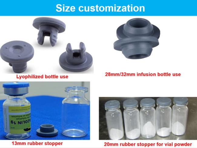 13mm 20mm Medical Grade Silicon Butyle Rubber Stopper for Lyophilized Glass Vial Bottle