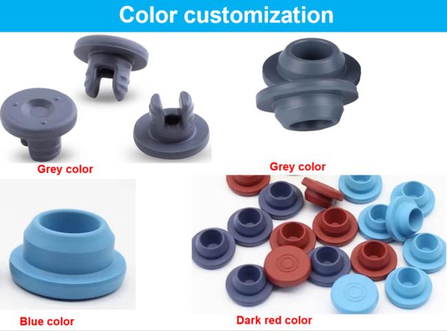 23mm 32mm Grey Blue Red Medical Butyl Rubber Stopper for Glass Infusion Bottles Glass Injectable Vial Sealing