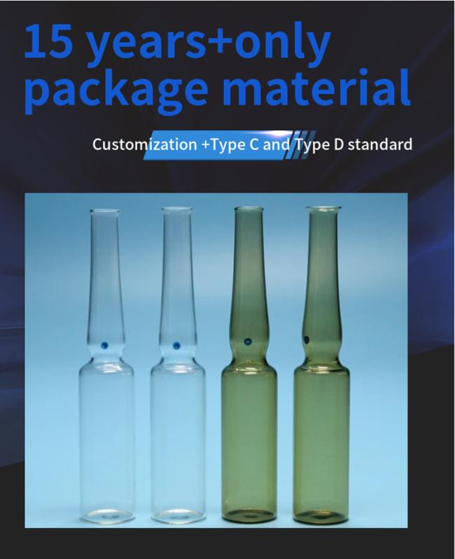 10ml Amber Moulded Glass Ampoules for Antibiotics Transparent Moulded Injection Glass Ampoule Bottles with Blue Cut Point Mark