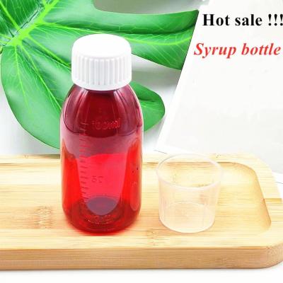 China 120ml Cough Syrup Bottle Measurements PET Small Bottle For Liquid Medicine for sale