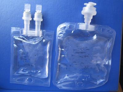 China Double Port Non PVC Infusion Bag SGS 1000ml Normal Saline Bag for sale