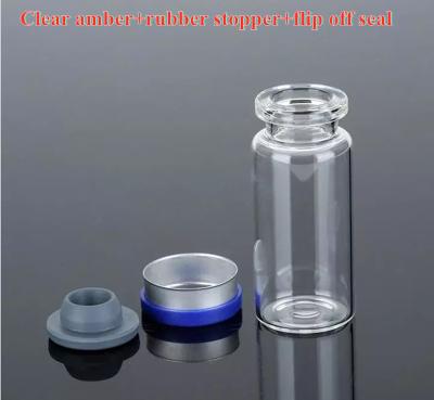China 5ml 7ml 20ml Borosilicate Glass Vial Sterile Clear 10 Ml Vials With Caps for sale