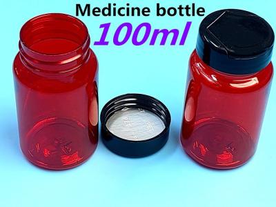 China Red Empty Prescription Bottles 150ml Plastic Containers For Medicines for sale