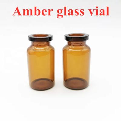China Brown 20ml Medical Glass Vial Neutral Borosilicate Glass Bottle For Injection for sale