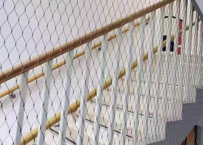 Stainless steel rope mesh close-up detail