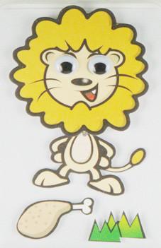 China ECO Friendly Colored 3D Cartoon Stickers Lion Printed For Gifts Self Adhesive for sale