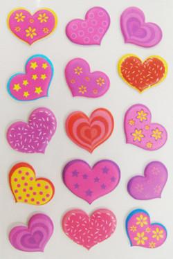 China Colorful Bulk Foam Heart Stickers , Laptop Decor Peel Off  Kids 3d Stickers for sale