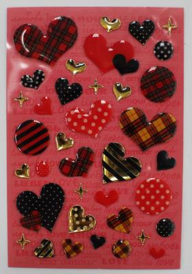 China Fashion Leopard Heart Shaped Epoxy Stickers For Bags / Cell Phone 80 X 120mm for sale