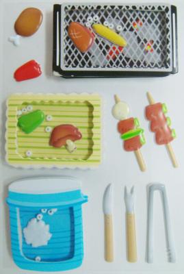 China Stationery Personalized Vintage Toy Stickers Barbecue Style 3D For Child Boy for sale